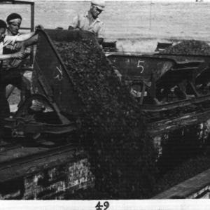 Trabajadores en las minas de Aldea Moret en 1959