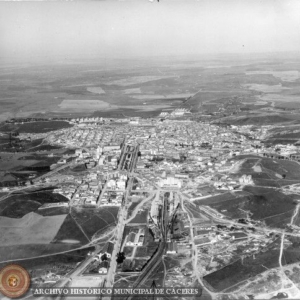 Vista aérea de Cáceres 1960