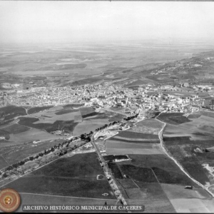 Vista de Cáceres en 1960