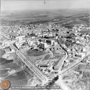 Vista de Cáceres en 1960