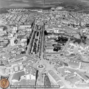 Vista de Cáceres en 1960