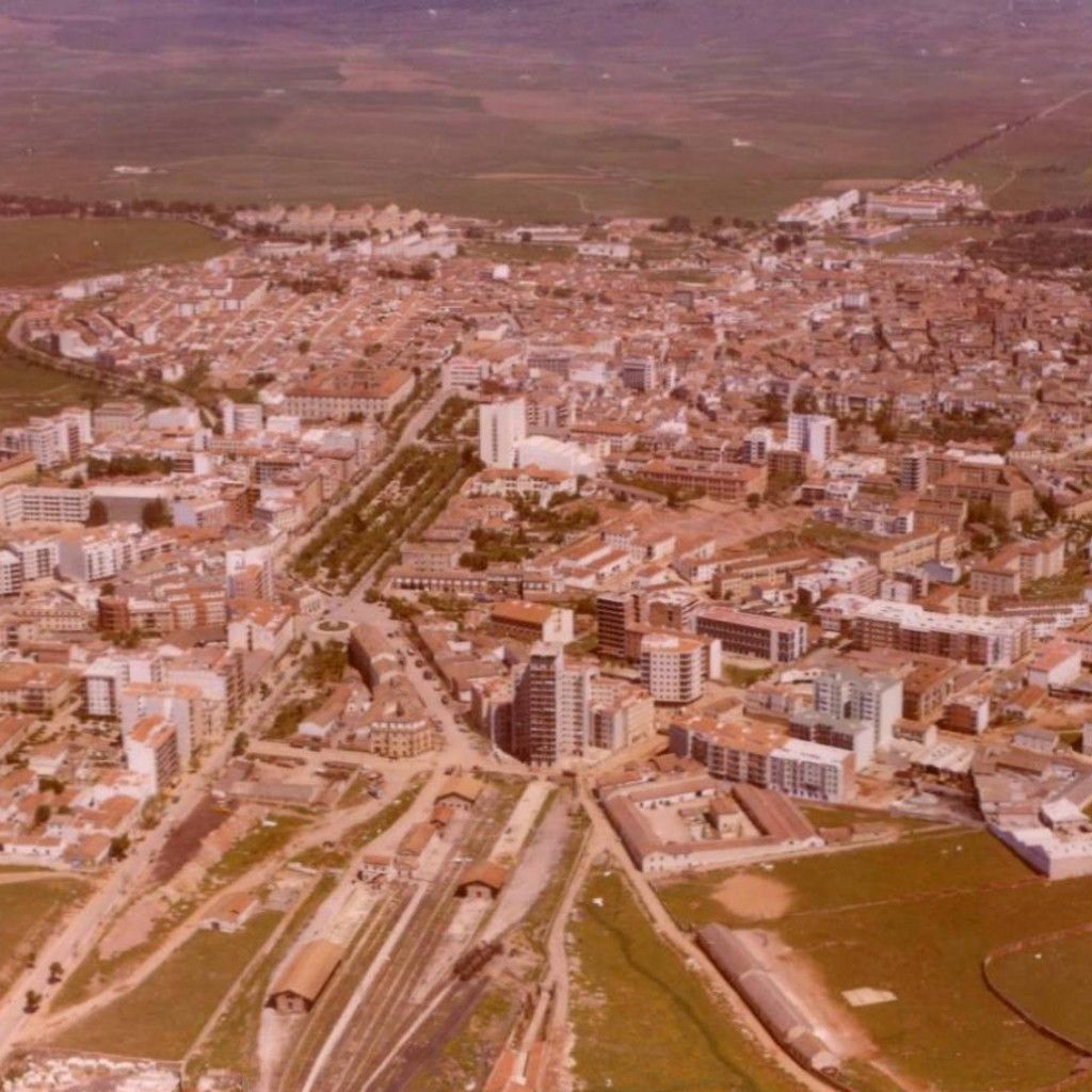 Vista aerea de Cáceres desde el sur