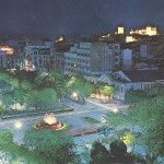 Vista parcial nocturna del Parque Calvo Sotelo
