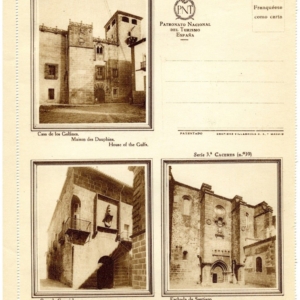 Cáceres. Carta-Sobre. PNT hacia 1931