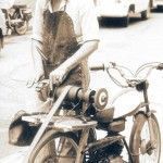 Afilador con su bicicleta