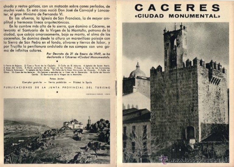 Folleto turístico de Cáceres
