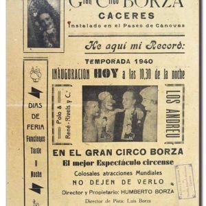 Anuncio del Circo Borza
