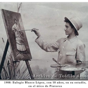 Eulogio Blasco López en su estudio