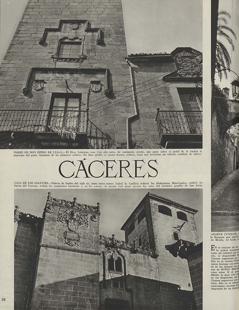 Artículo sobre Cáceres en la revista Mundo Hispánico