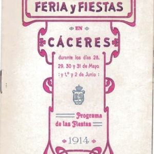 Programa feria Caceres 1914