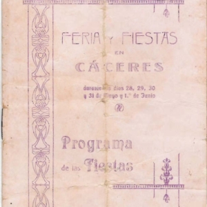 Programa feria Caceres 1917
