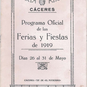 Programa feria Caceres 1919