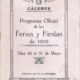 Programa feria Caceres 1919