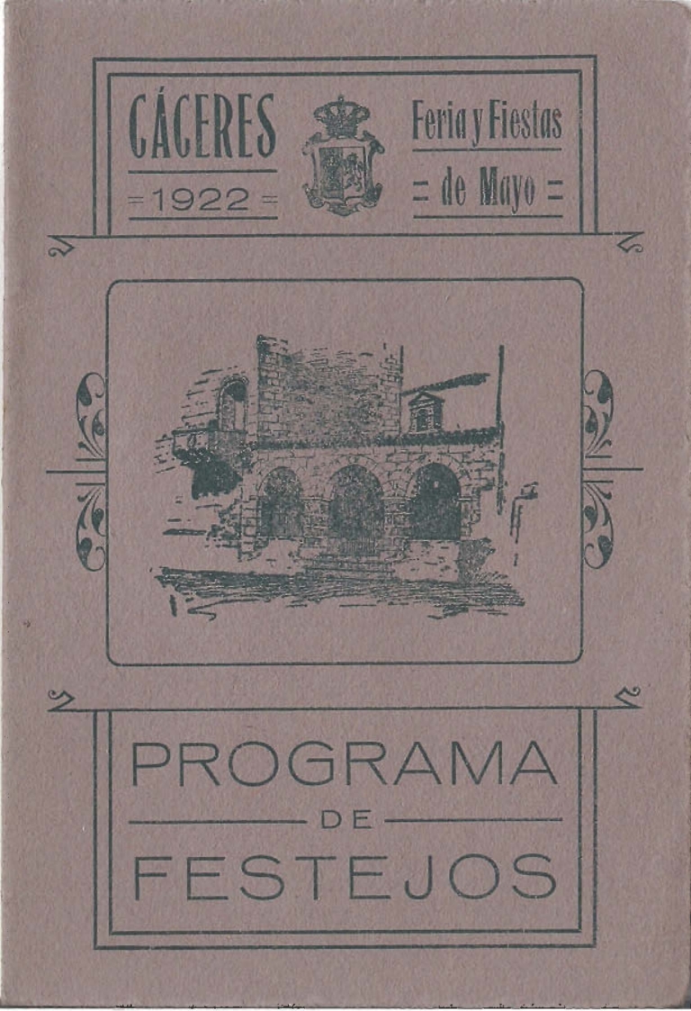 Programa Feria y Fiestas de Cáceres, mayo 1922