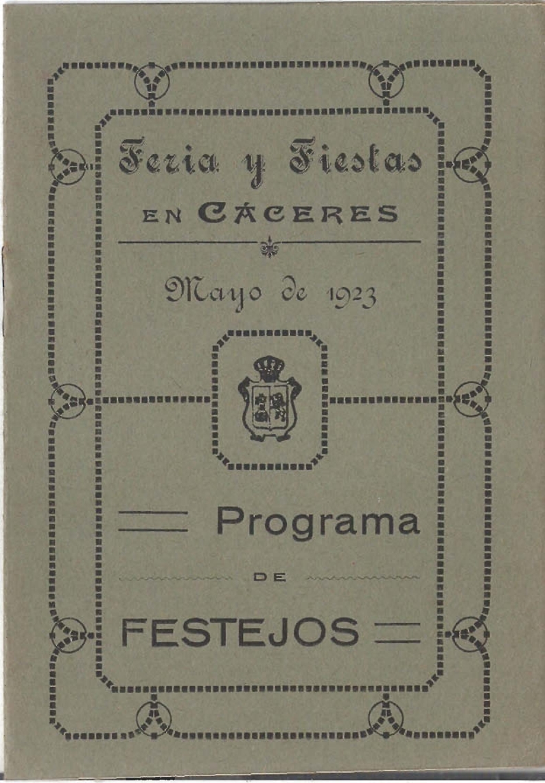 Programa Feria y Fiestas de Cáceres, mayo 1923