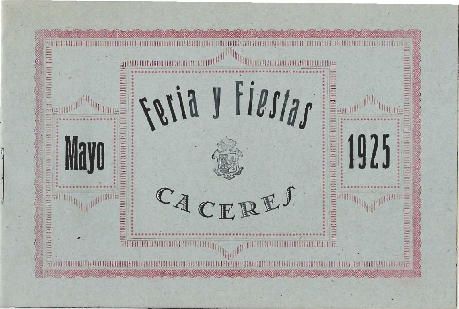 Programa Feria y Fiestas de Cáceres, mayo 1925