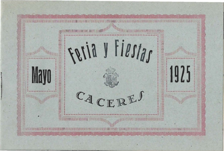 Programa Feria y Fiestas de Cáceres, mayo 1925