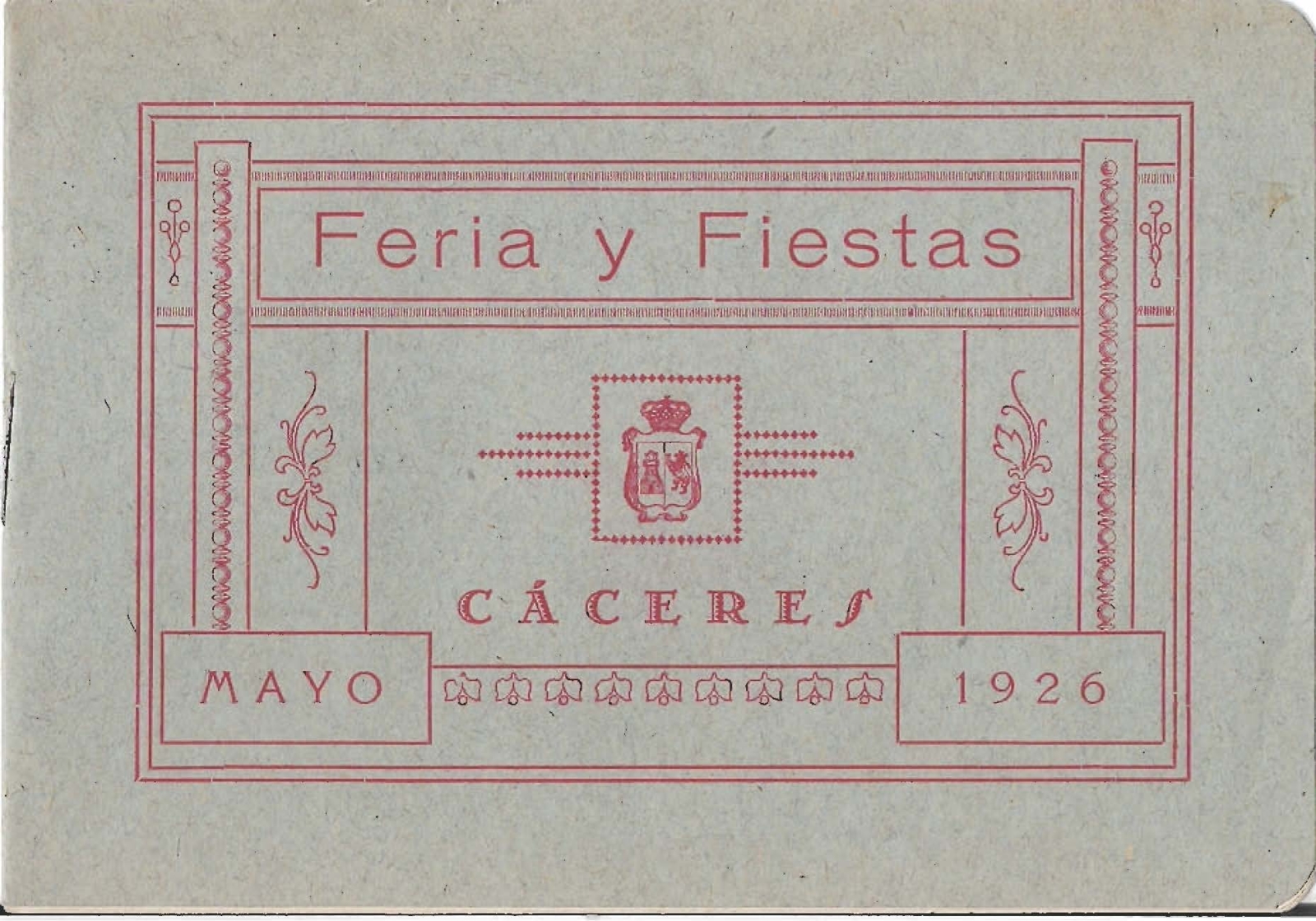 Programa Feria y Fiestas de Cáceres, mayo 1926