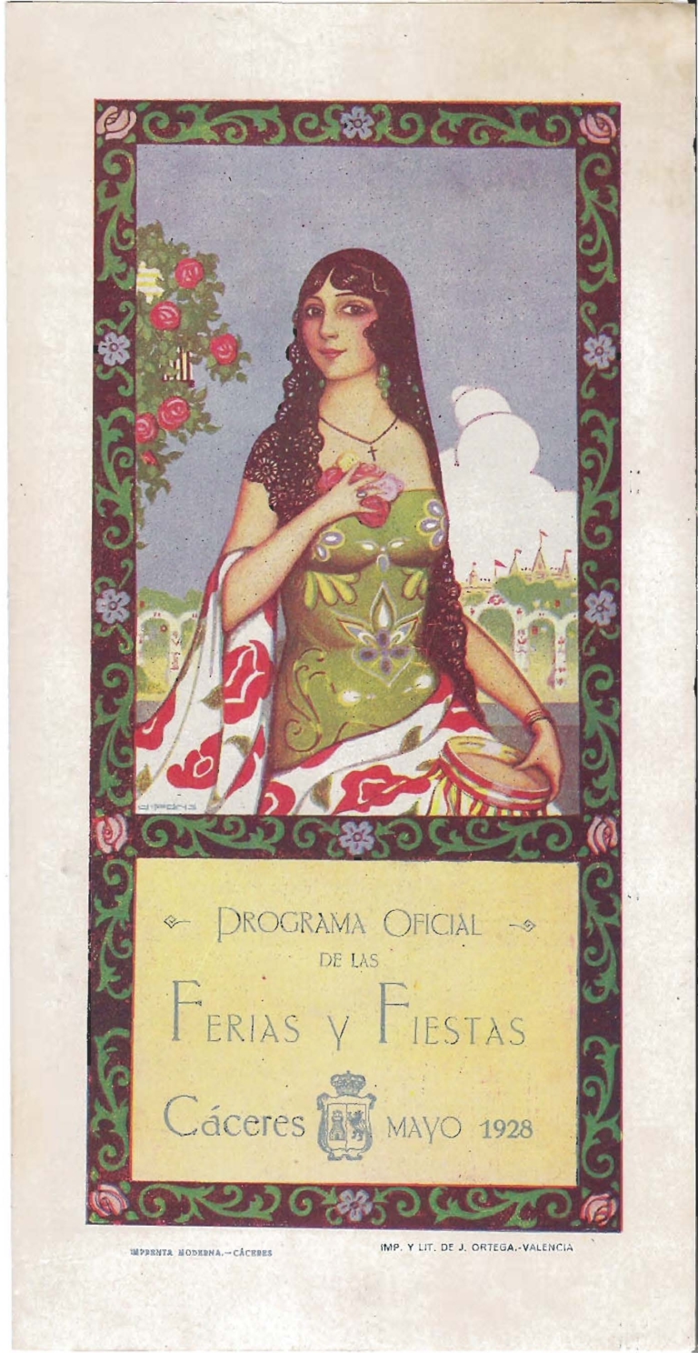 Programa Feria y Fiestas de Cáceres, mayo 1928