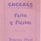 Programa feria Caceres 1930