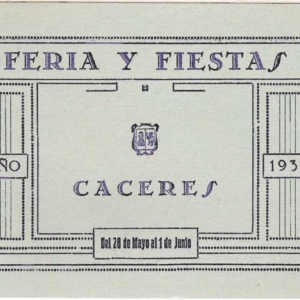 Programa feria Caceres 1931