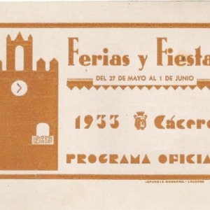 Programa feria Caceres 1933