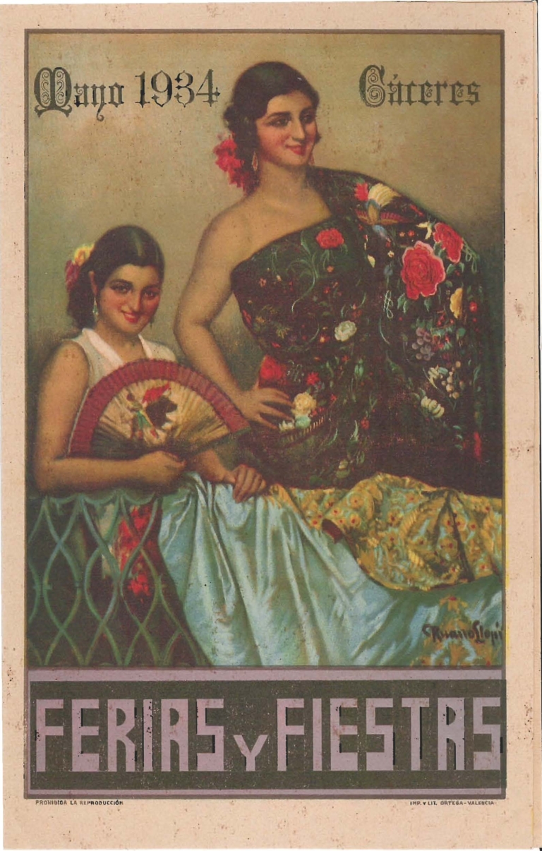 Programa Feria y Fiestas de Cáceres, mayo 1934