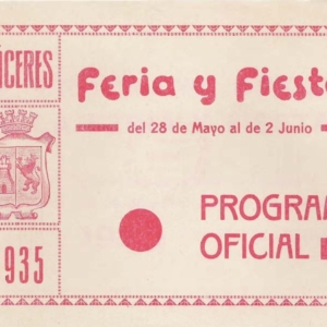 Programa feria Caceres 1935