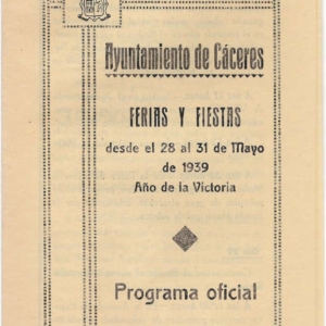 Programa feria Caceres 1939