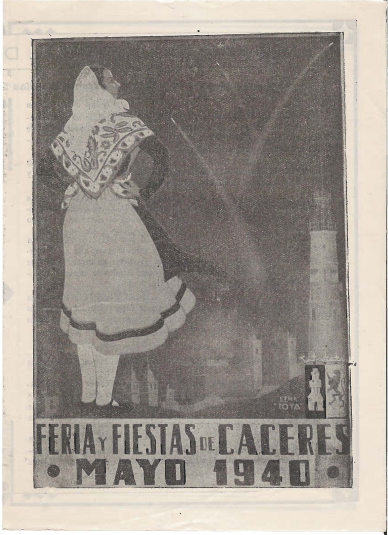 Programa Feria y Fiestas de Cáceres, mayo 1940