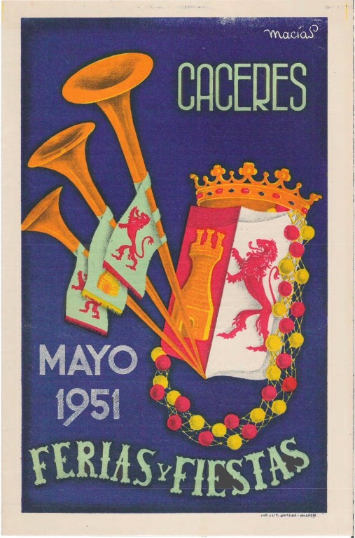 Programa Feria y Fiestas de Cáceres, mayo 1951