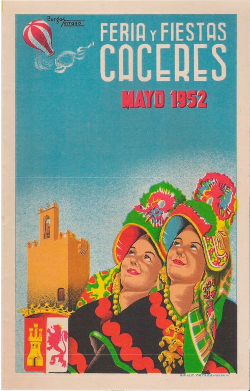 Programa Feria y Fiestas de Cáceres, mayo 1952
