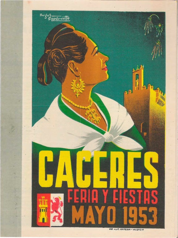Programa Feria y Fiestas de Cáceres, mayo 1953