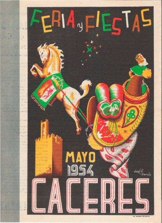 Programa Feria y Fiestas de Cáceres, mayo 1954
