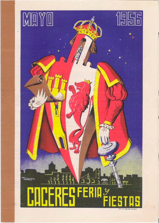 Programa Feria y Fiestas de Cáceres, mayo 1956
