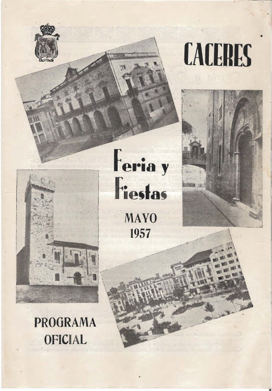 Programa Feria y Fiestas de Cáceres, mayo 1957