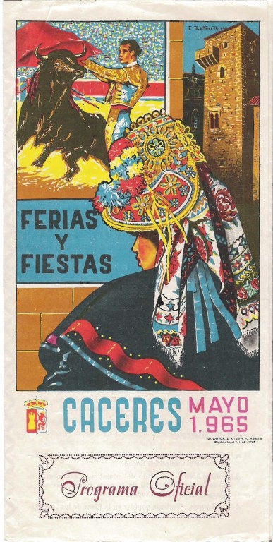Programa Feria y Fiestas de Cáceres, mayo 1965
