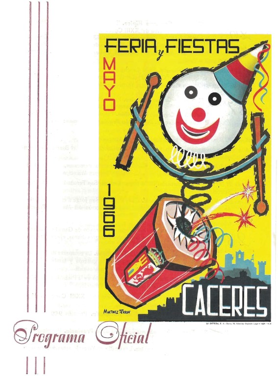 Programa Feria y Fiestas de Cáceres, mayo 1966