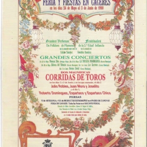 Programa Feria y Fiestas de Cáceres, mayo 1990