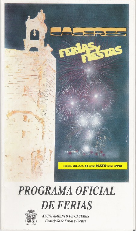 Programa Feria y Fiestas de Cáceres, mayo 1992