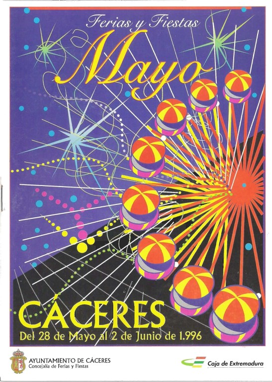 Programa Feria y Fiestas de Cáceres, mayo 1996