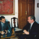 Visita de Rodríguez Ibarra al Ayuntamiento de Cáceres