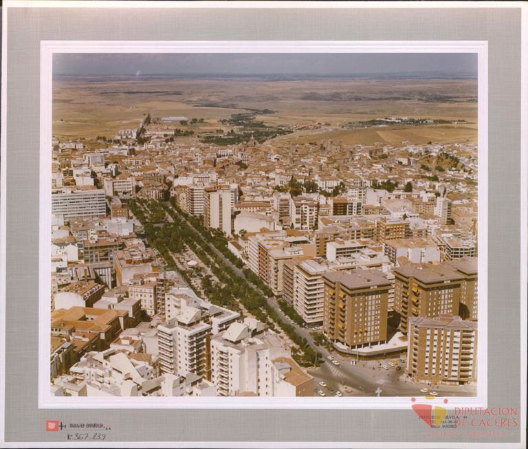 Vista aérea parcial de Cáceres