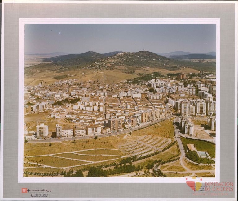 Vista aérea parcial de Cáceres