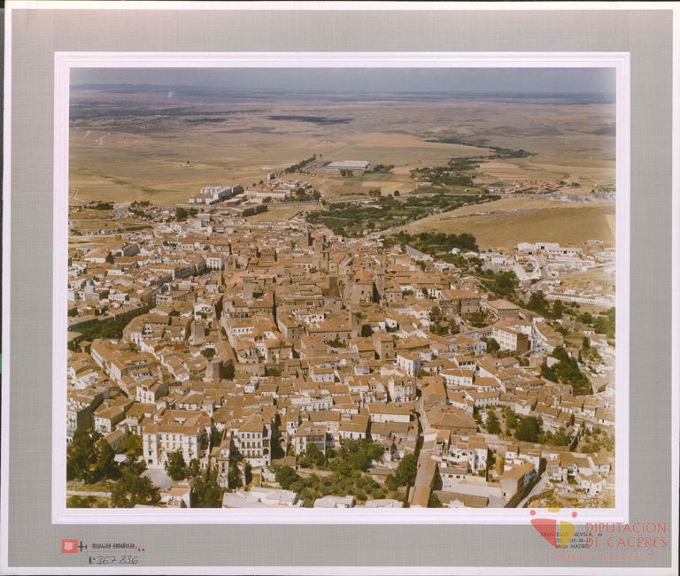 Vista aérea parcial de Cáceres