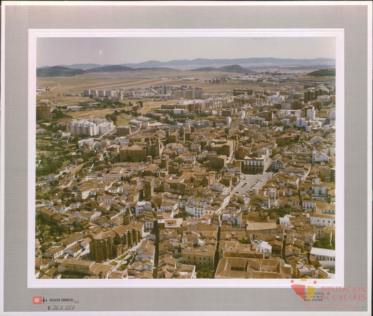 Vista aérea parcial de Cáceres