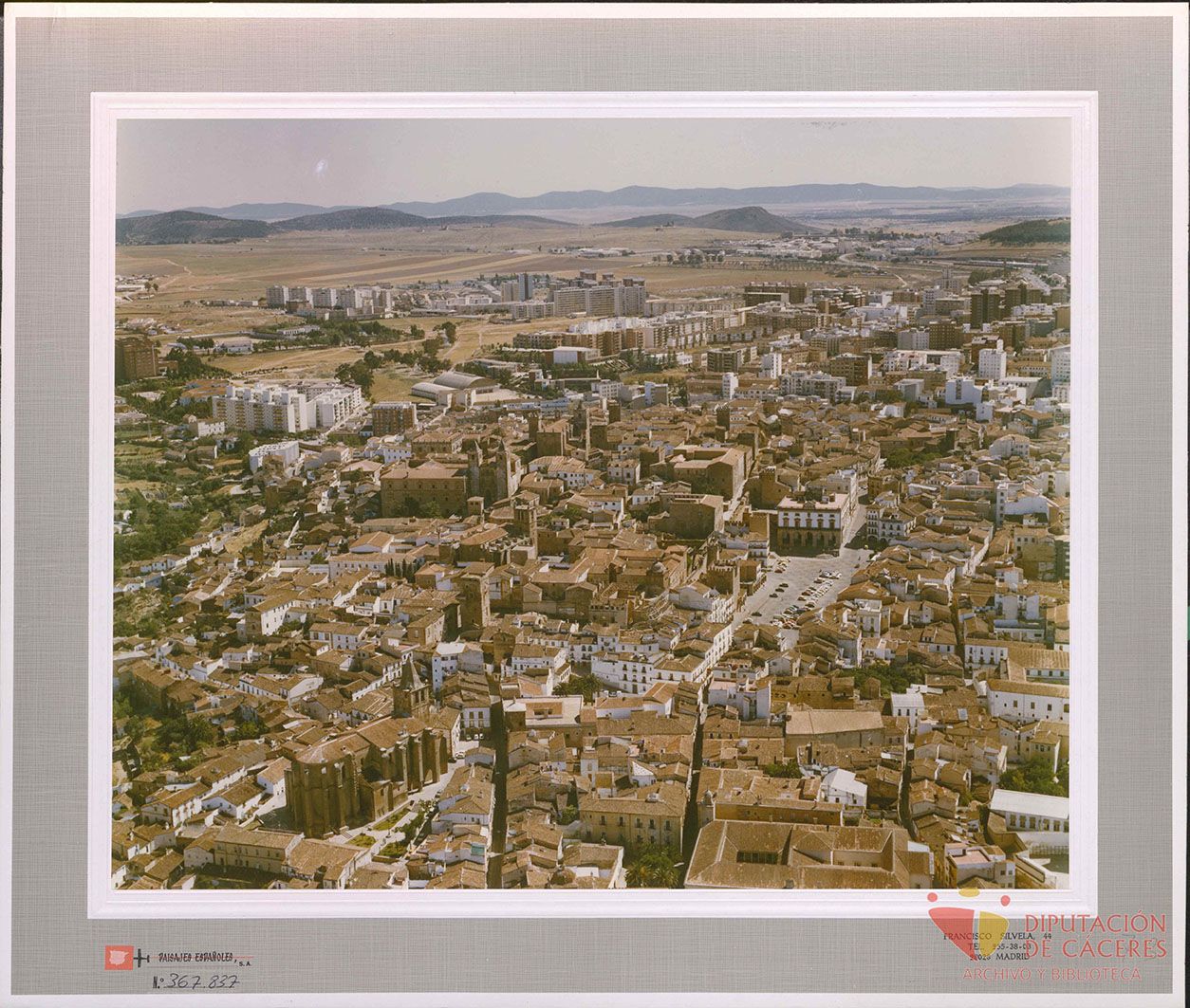 Vista aérea parcial de Cáceres