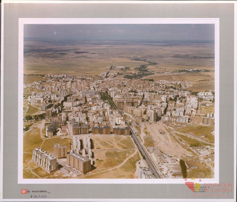 Vista aérea parcial de Cáceres