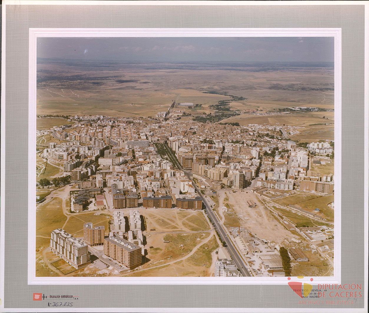 Vista aérea parcial de Cáceres