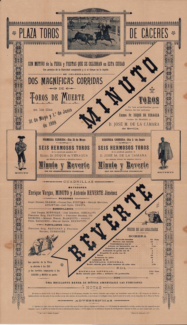 Cartel de Toros de la Feria de 1899